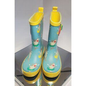 Sun Squad Gardening Boots Kids Size 9/10 Blue Sharks Print Design